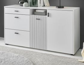 Sideboard Merced in weiß matt Wohn- und Esszimmer Kommode 150 cm Sideboard Merced in weiß matt Wohn- und Esszimmer Kommode 150 cm